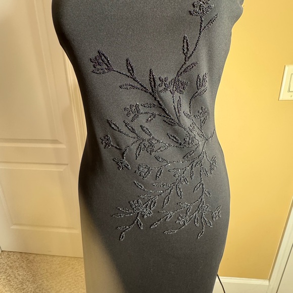 Roberta Black Strapless Embellished Sheath Maxi Dress - Picture 7 of 16